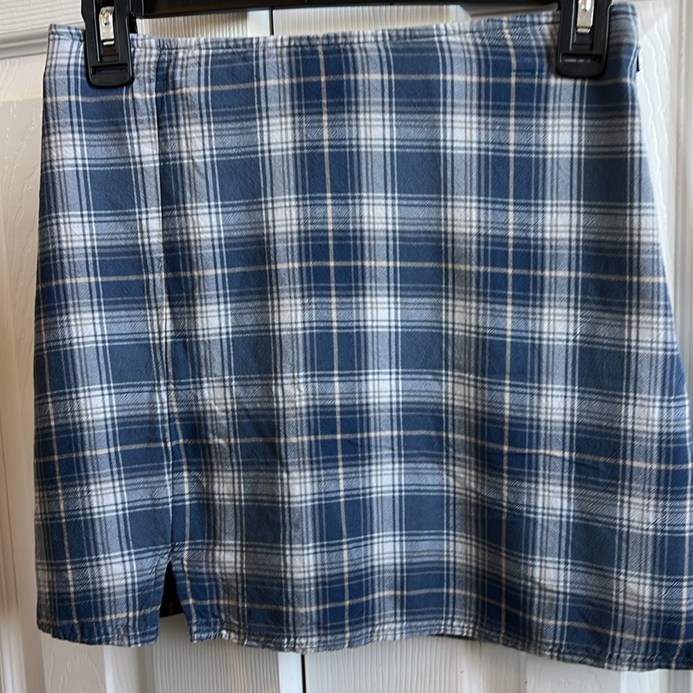 American Eagle Outfitters Blue Plaid Mini Skirt